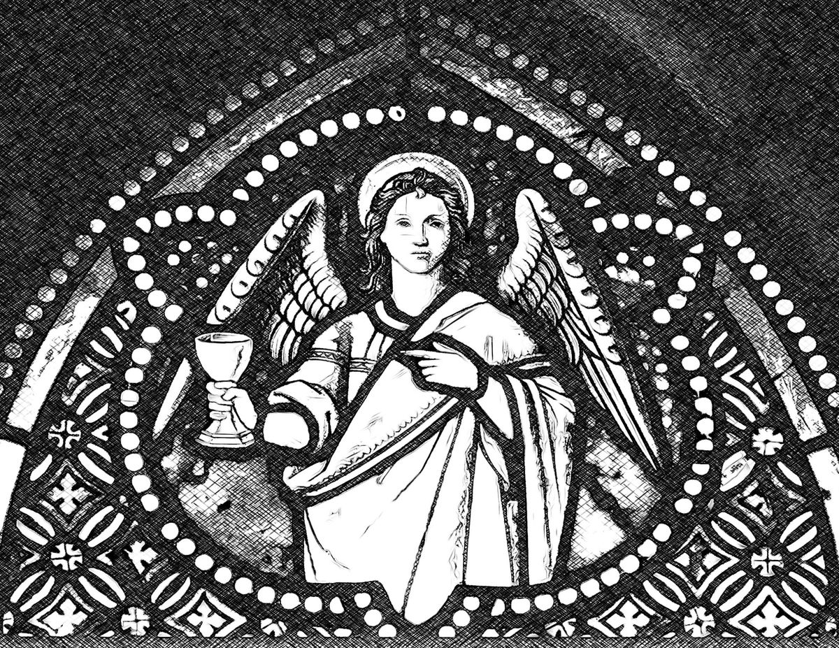 Angel with Chalice - Catholic Coloring Page