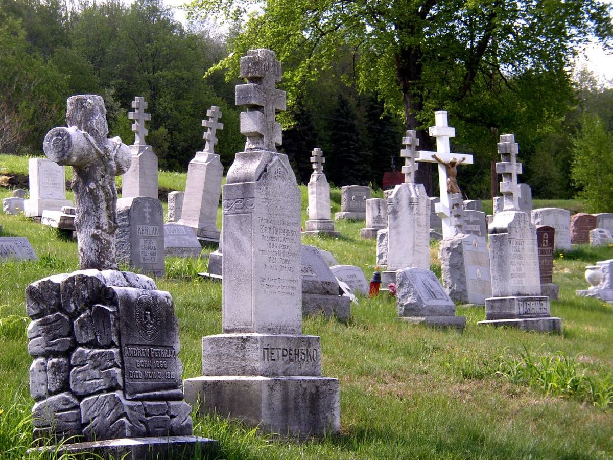 Eastern Catholic Cemetery - Catholic Stock Photo