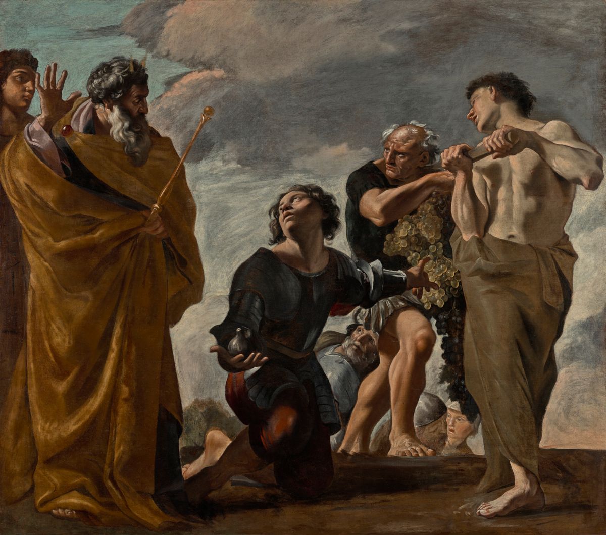 Moses and the Messengers from Canaan by Giovanni Lanfranco (1621-1624) - Public Domain Bible Painting
