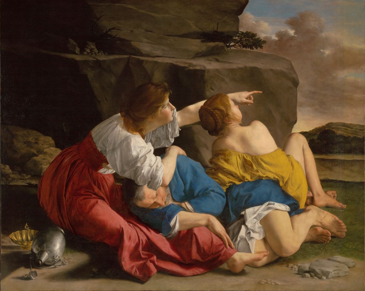 Lot and His Daughters by Orazio Gentileschi (1622) - Public Domain Bible Painting