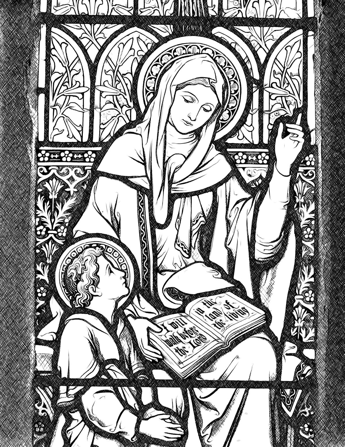 Saint Eunice and Saint Timothy - Catholic Coloring Page