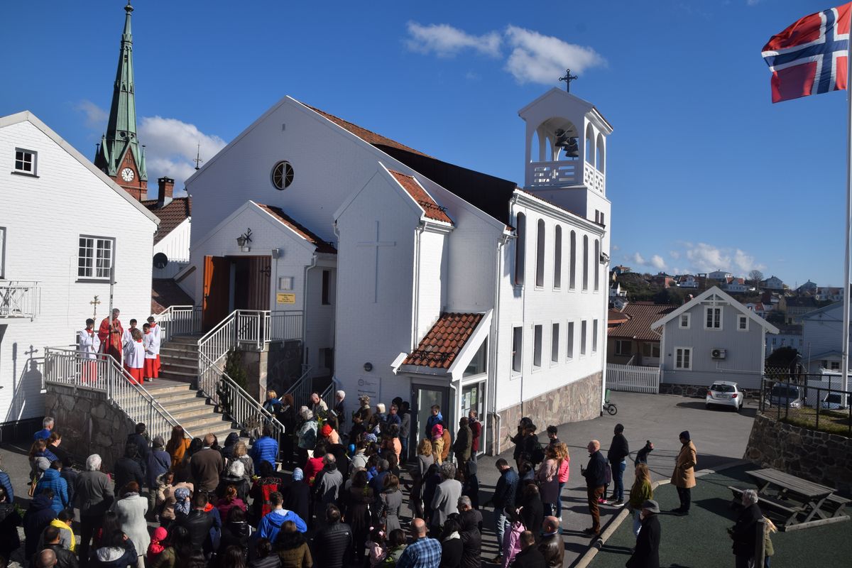 Palm Sunday Mass in Norway - Catholic Stock Photo
