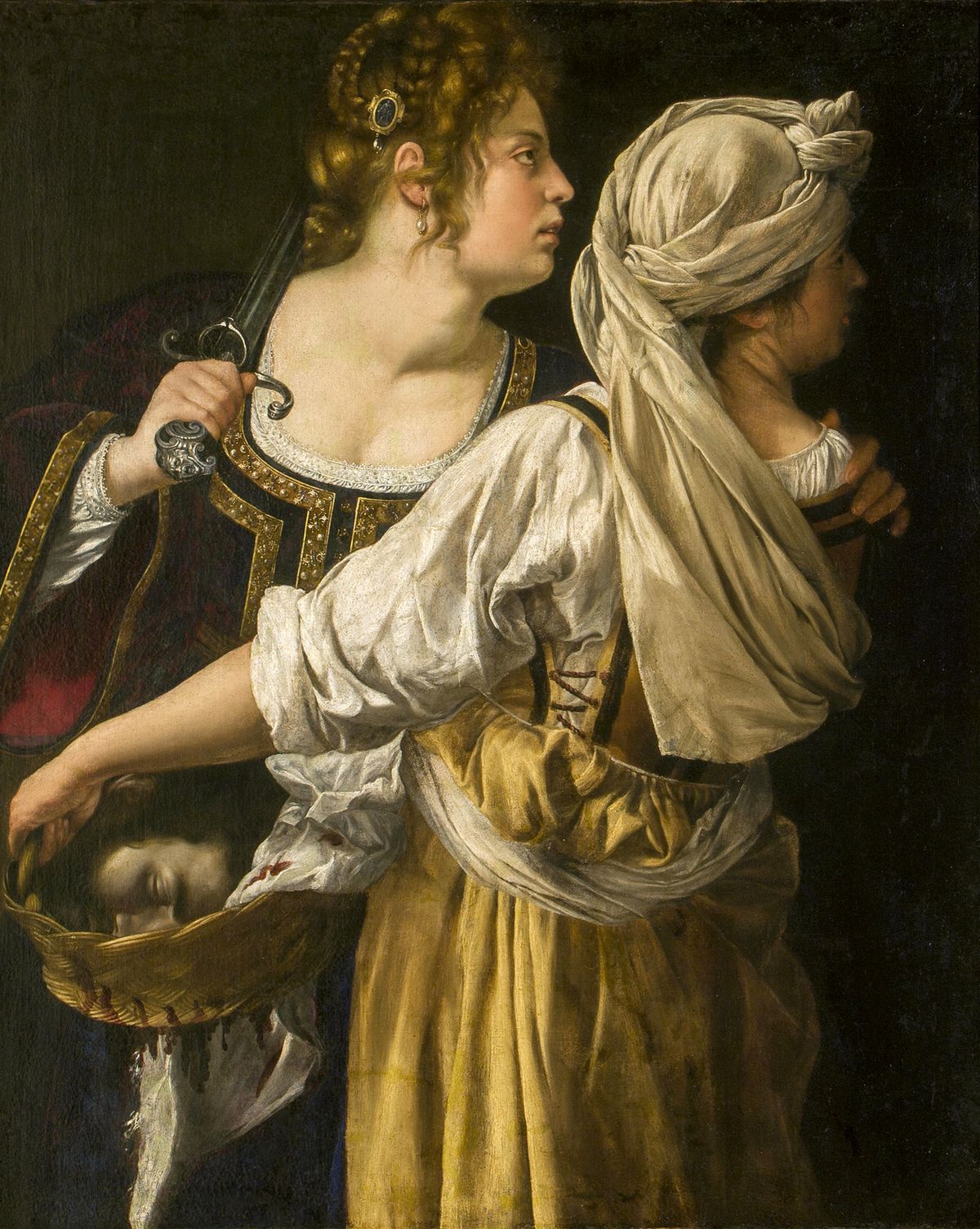 Judith and her Maidservant by Artemisia Gentileschi (1613-1614) - Public Domain Bible Painting