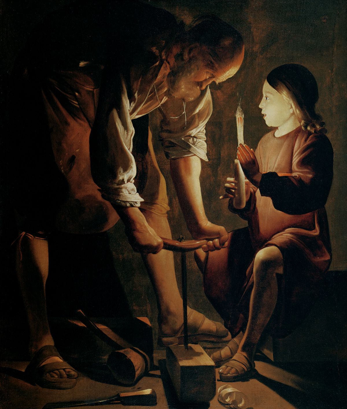 Joseph the Carpenter by  Georges de La Tour (1692) - Public Domain Catholic Painting