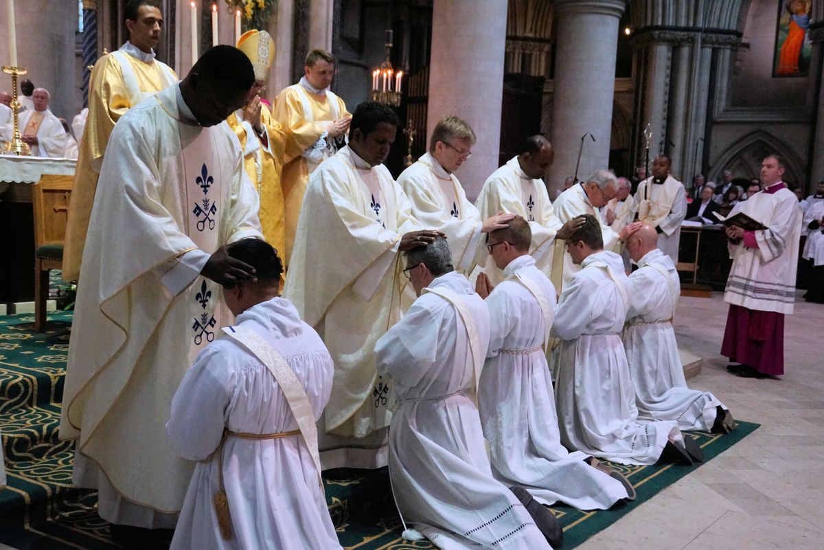 Ordination To Priesthood Mass at St John's Cathedral Norwich - Catholic Stock Photo