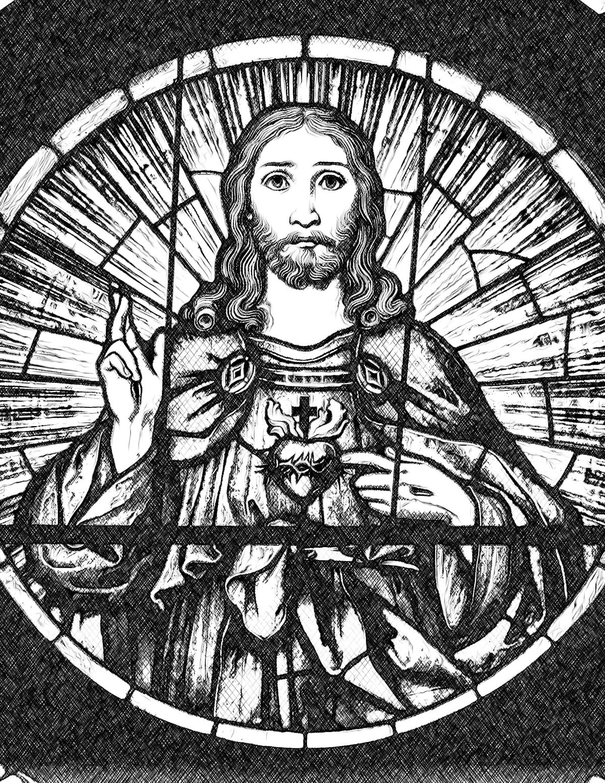 Sacred Heart of Jesus - Catholic Coloring Page