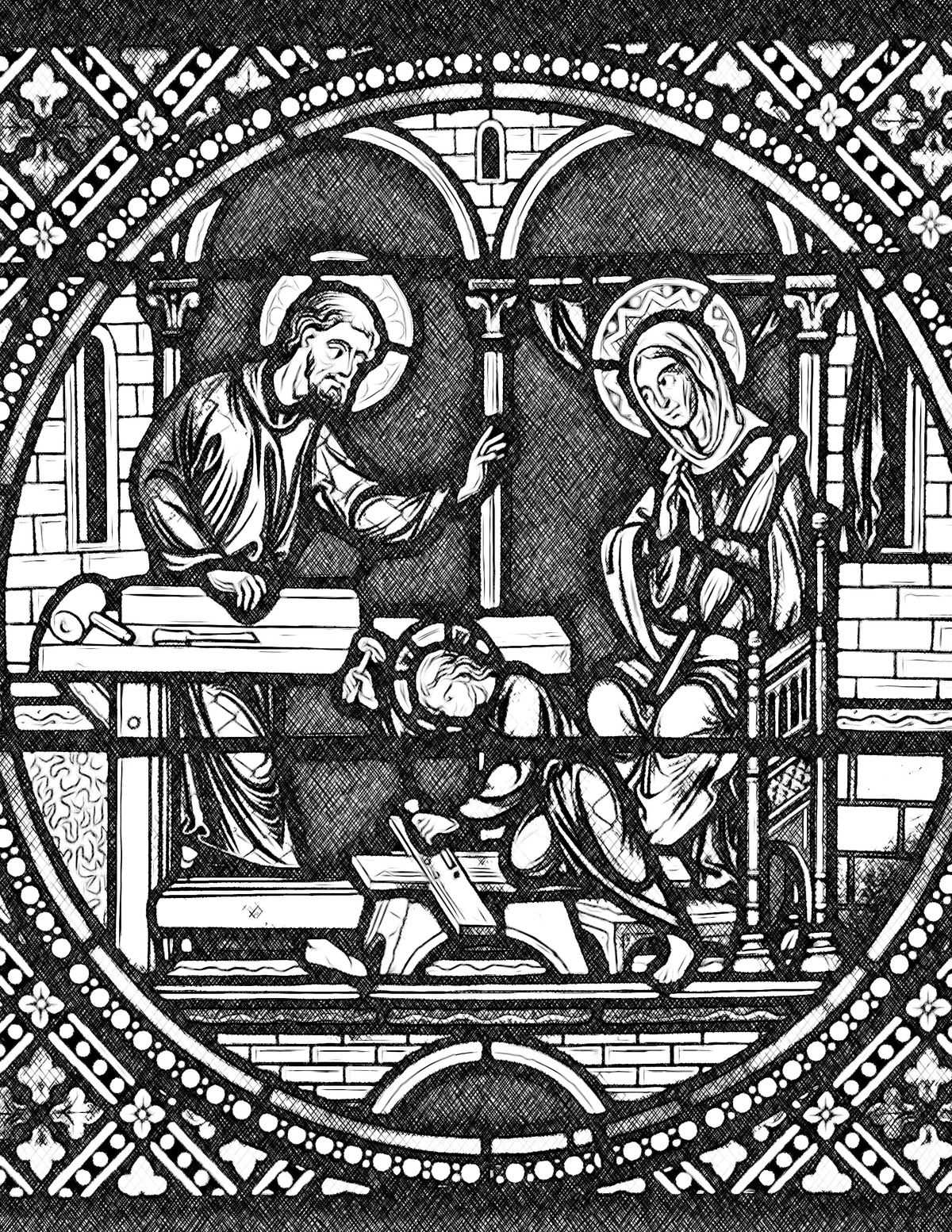 Holy Family - Catholic Coloring Page