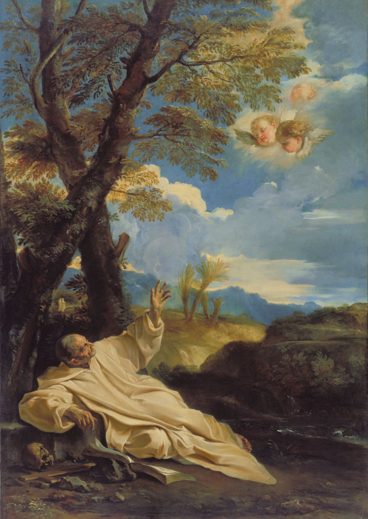 The Vision of Saint Bruno by Pier Francesco Mola (1660) - Public Domain Catholic Painting
