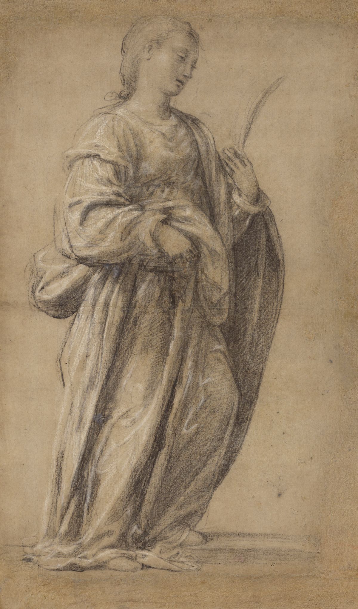 Saint Lucy by Fra Paolino (1525-1530) - Public Domain Catholic Drawing