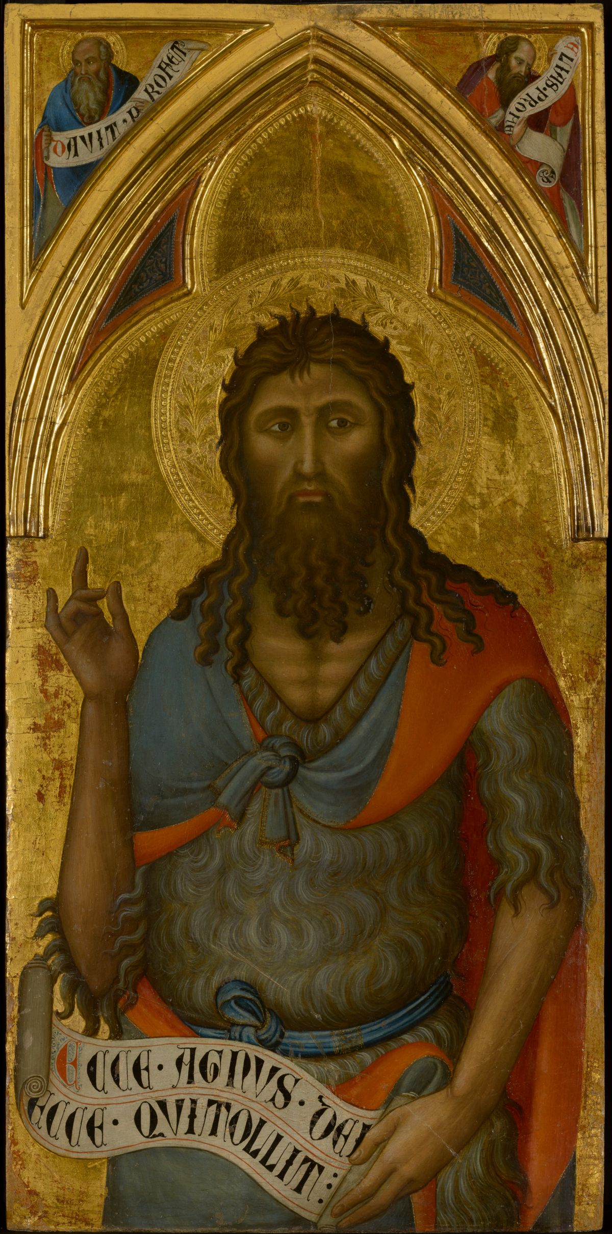 Saint John the Baptist by Luca di Tommè (late 14th Century) - Public Domain Catholic Painting