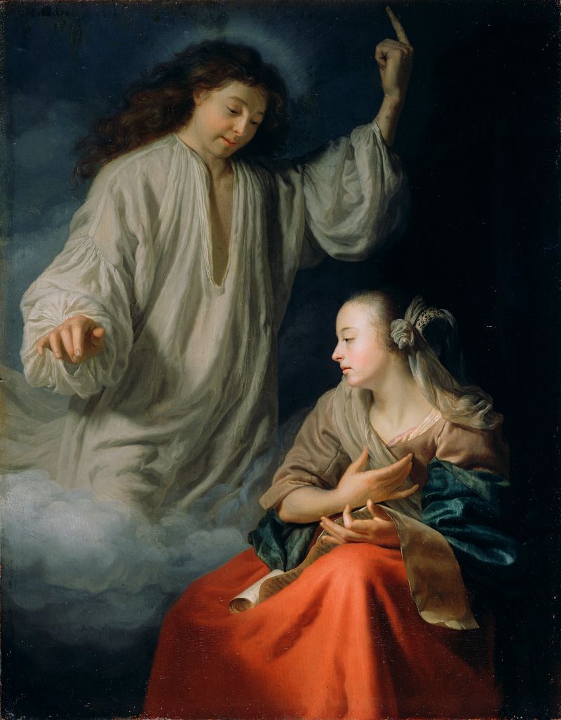 The Annunciation by Godfried Schalcken (1660-1665) - Public Domain Bible Painting
