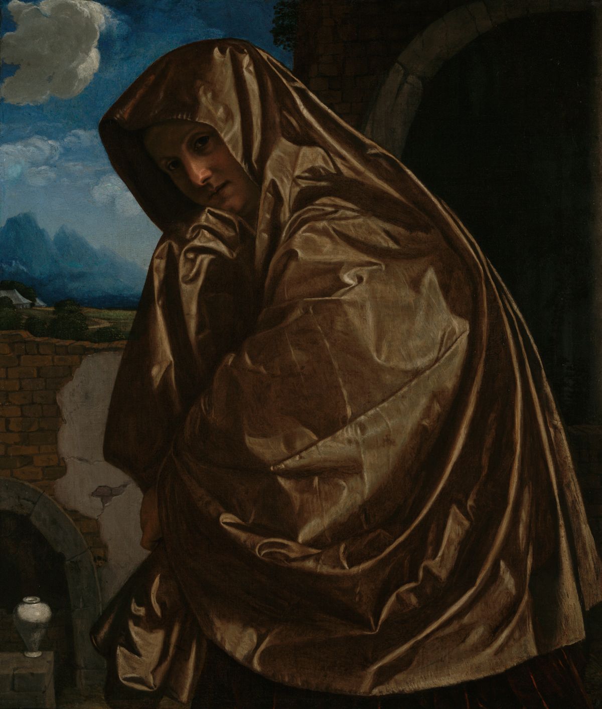 Saint Mary Magdalene at the Sepulchre by Giovanni Girolamo Savoldo (about 1530s) - Public Domain Bible Painting