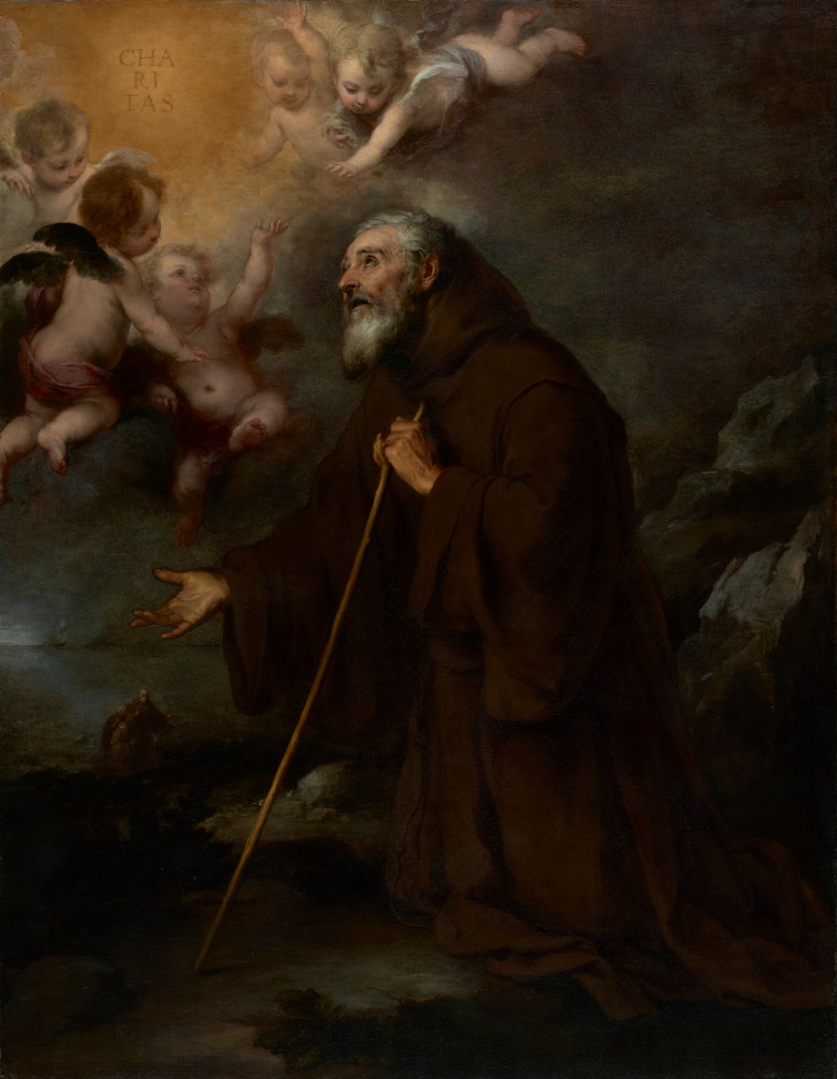 The Vision of Saint Francis of Paola by Bartolomé Esteban Murillo (about 1670) - Public Domain Catholic Painting