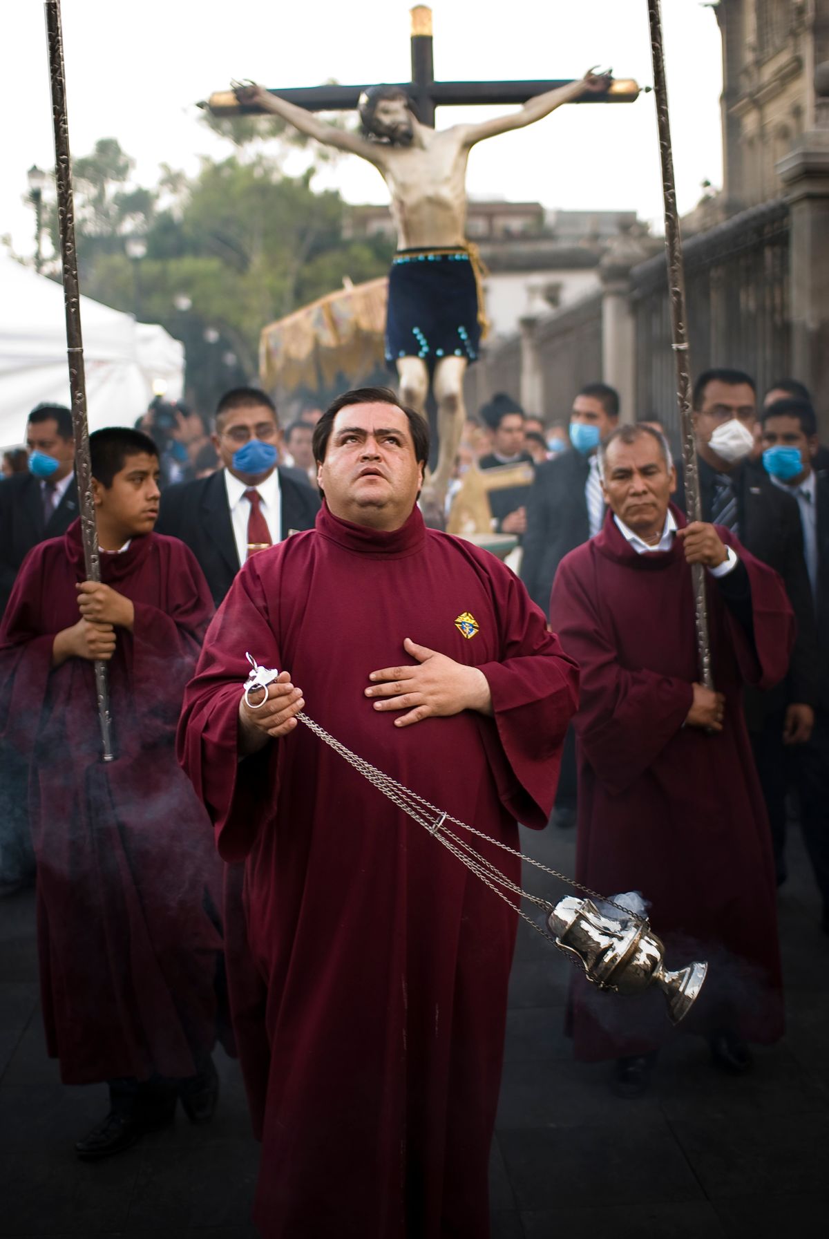 Lord of Health Procession in Mexico - Catholic Stock Photo