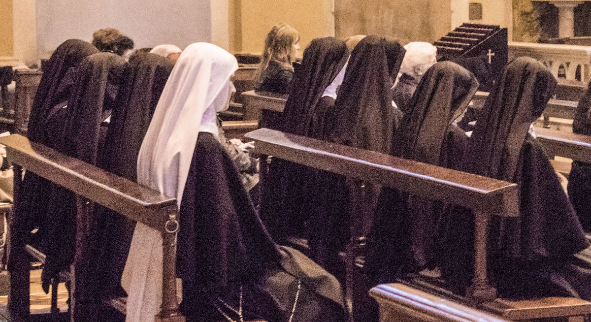 Nuns Praying, Ireland - Catholic Stock Photo