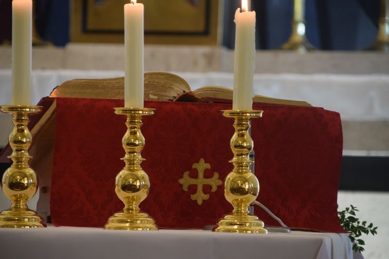 Altar in Saint Francis Xavier, Norway - Catholic Stock Photo