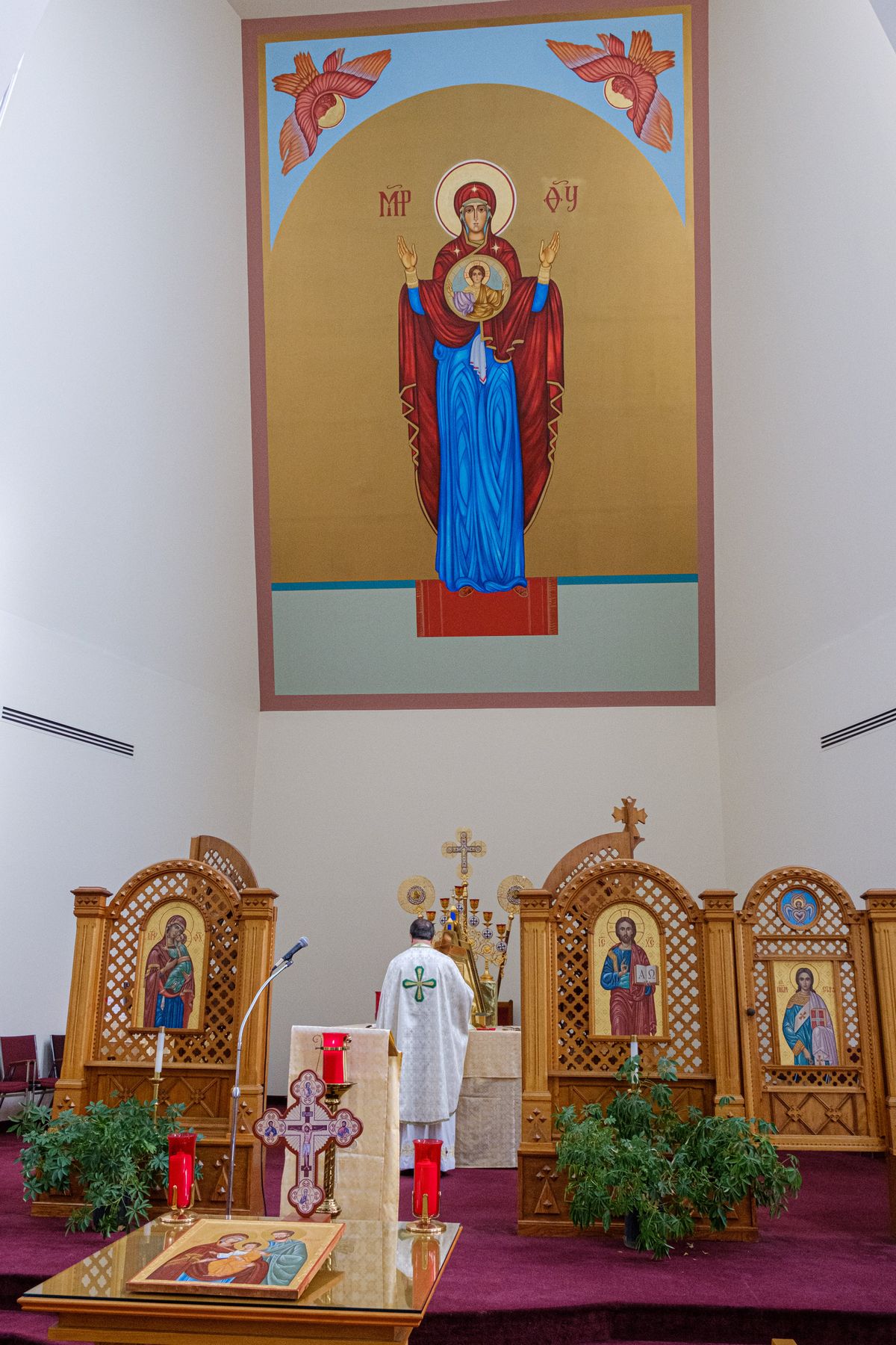 Ukrainian Divine Liturgy - Catholic Stock Photo