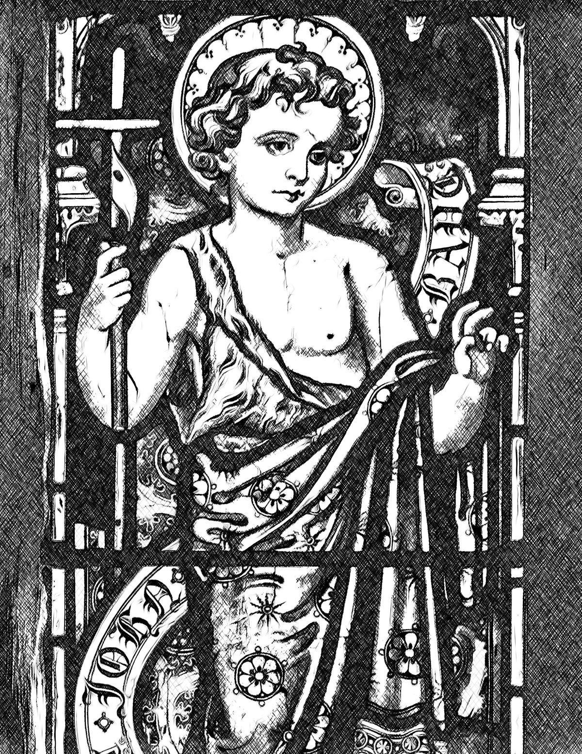 Child John the Baptist - Catholic Coloring Page