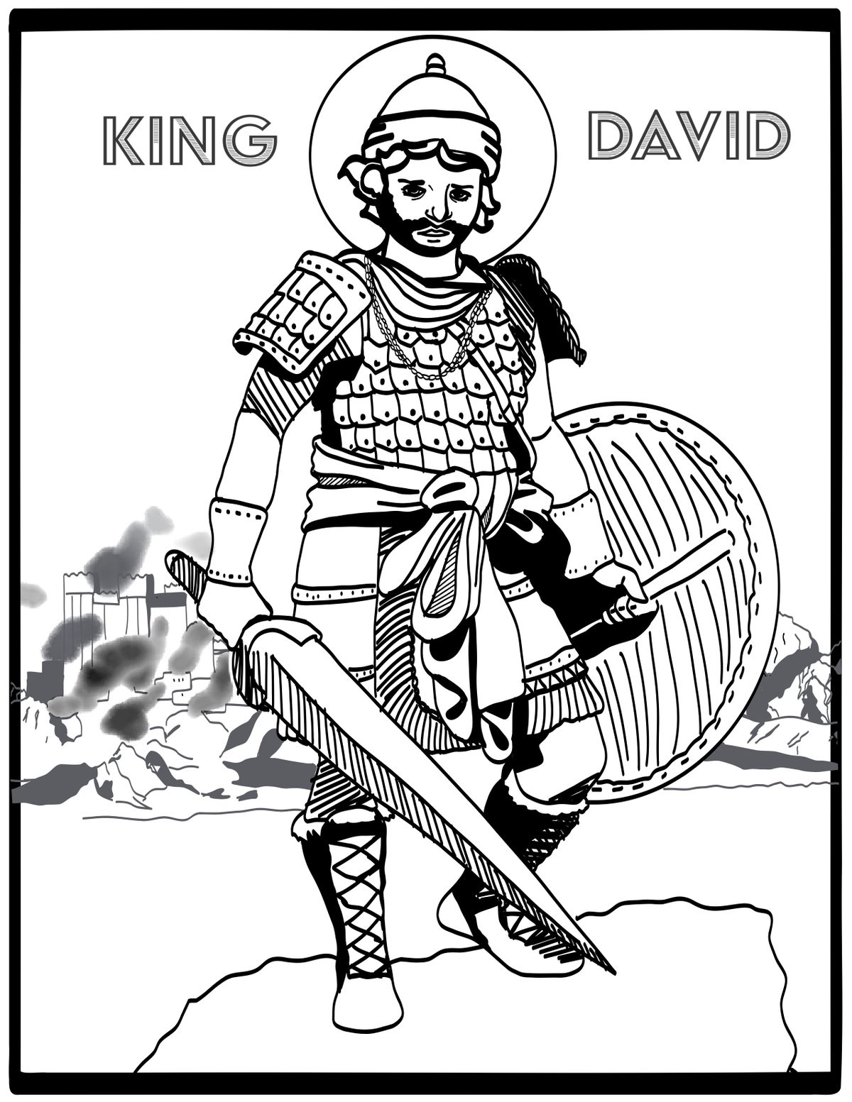 King David - Bible Coloring Page