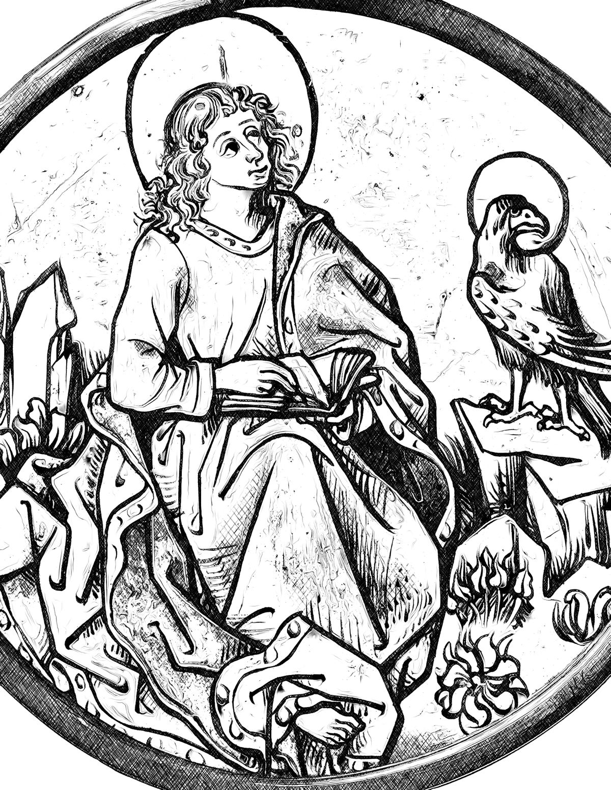 Saint John the Apostle - Catholic Coloring Page