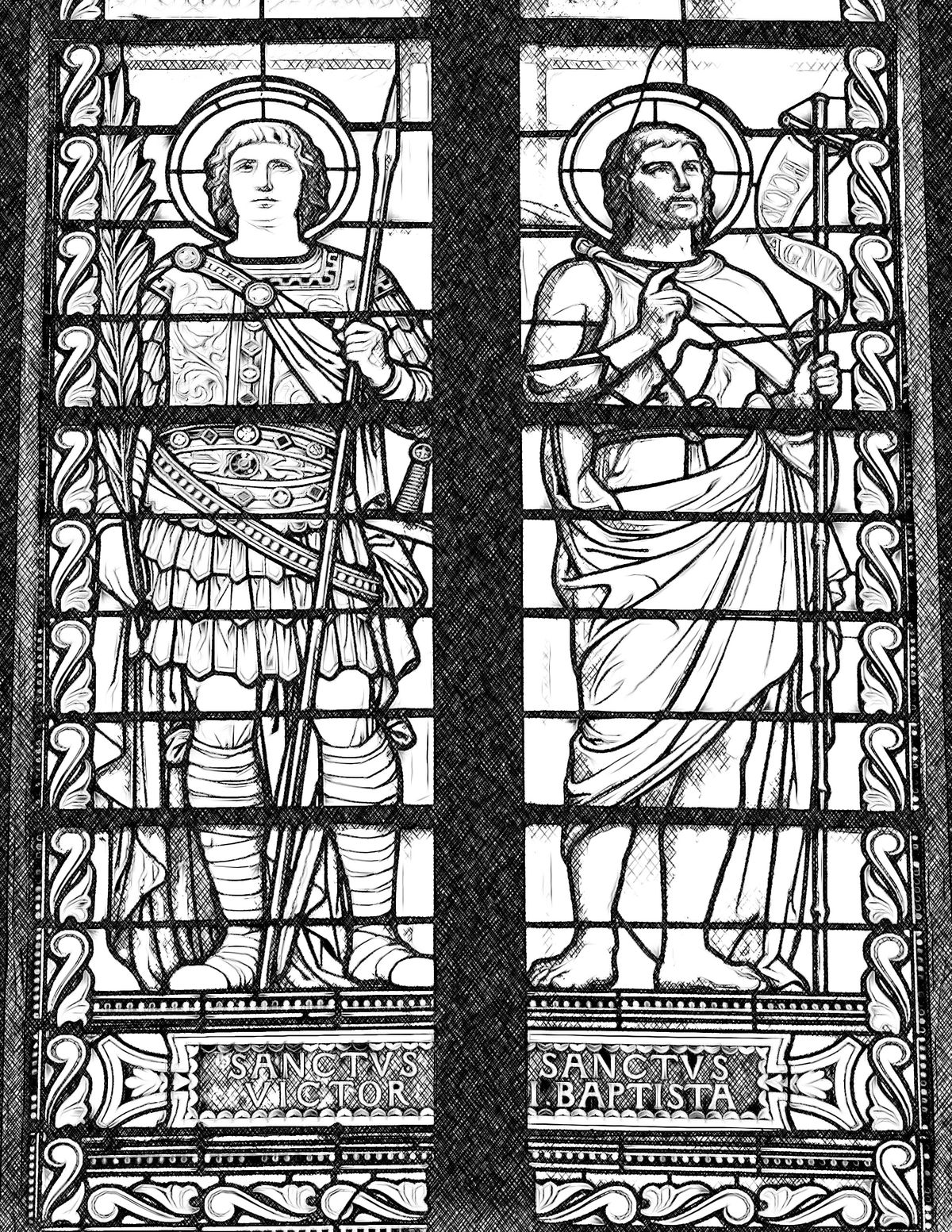 Saints Victor and John the Baptist - Catholic Coloring Page