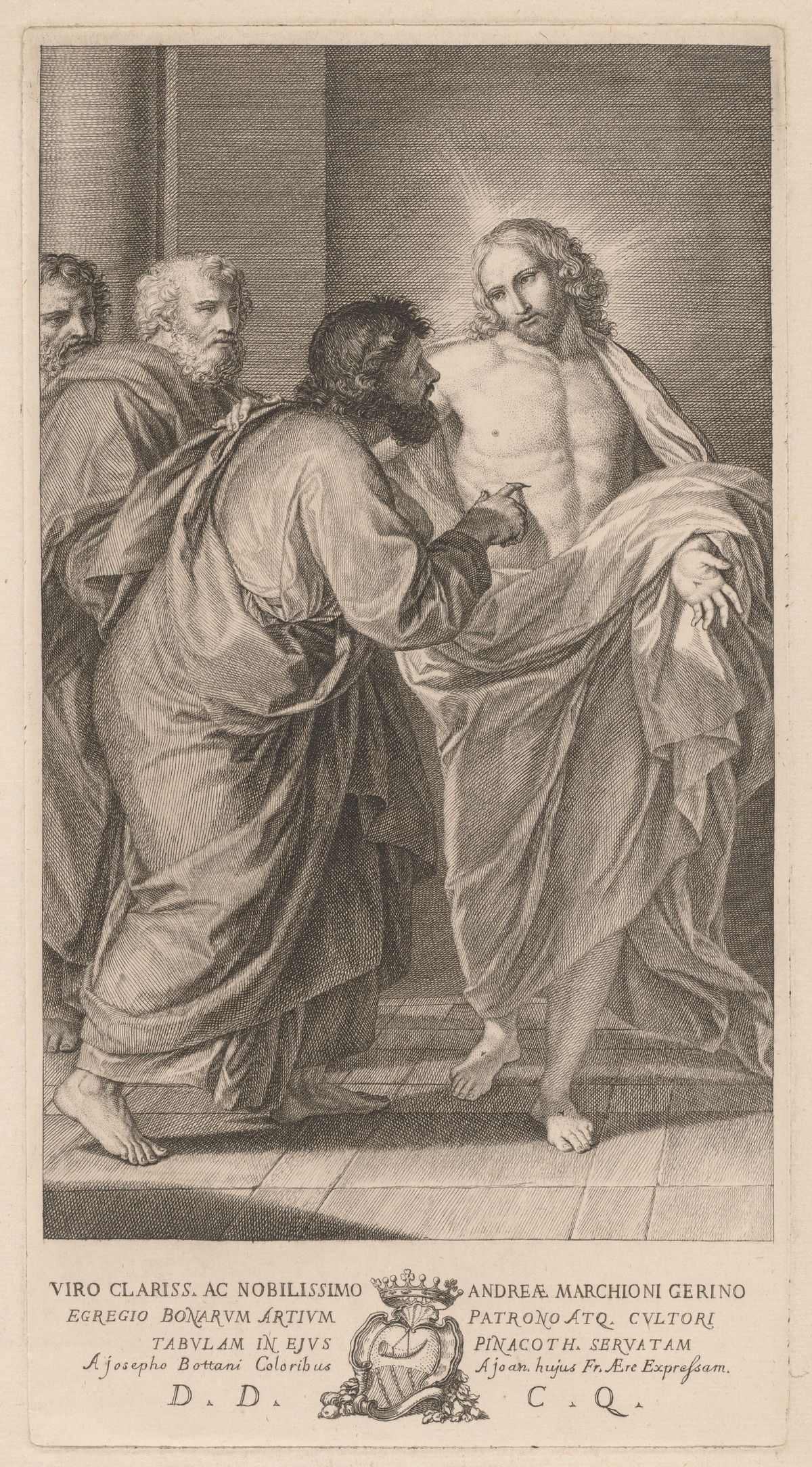 The Incredulity of Saint Thomas by Giovanni Bottani (mid 18th century) - Public Domain Bible Drawing