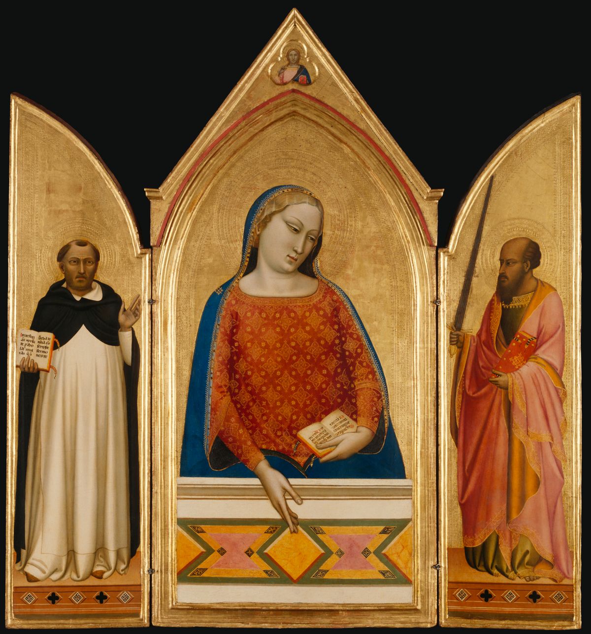 The Virgin Mary with Saints Thomas Aquinas and Paul by
Bernardo Daddi (about 1335) - Public Domain Catholic Painting
