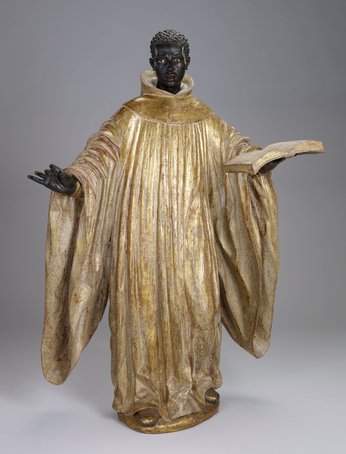 Statue of Saint Benedict of Palermo - Catholic Stock Photo