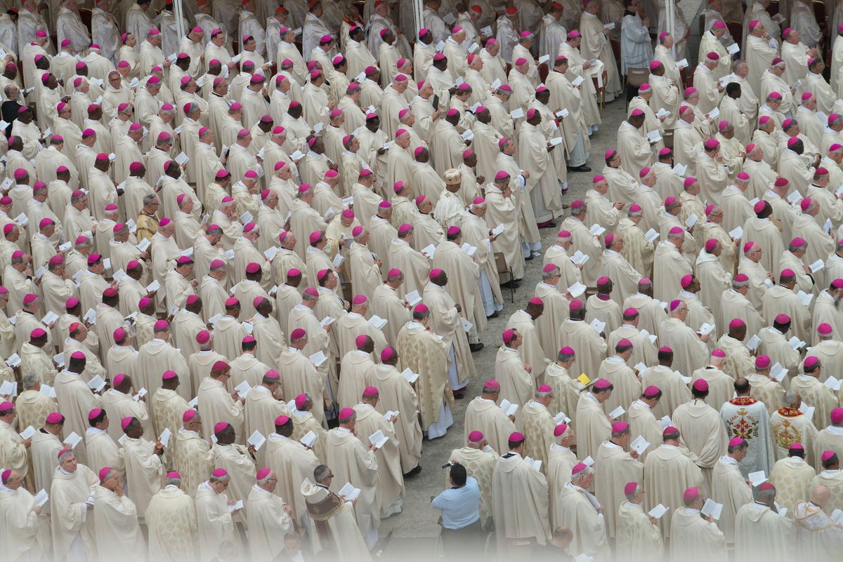 Bishops at 2014 Canonization of Saint John XXIII and Saint John Paul II - Catholic Stock Photo