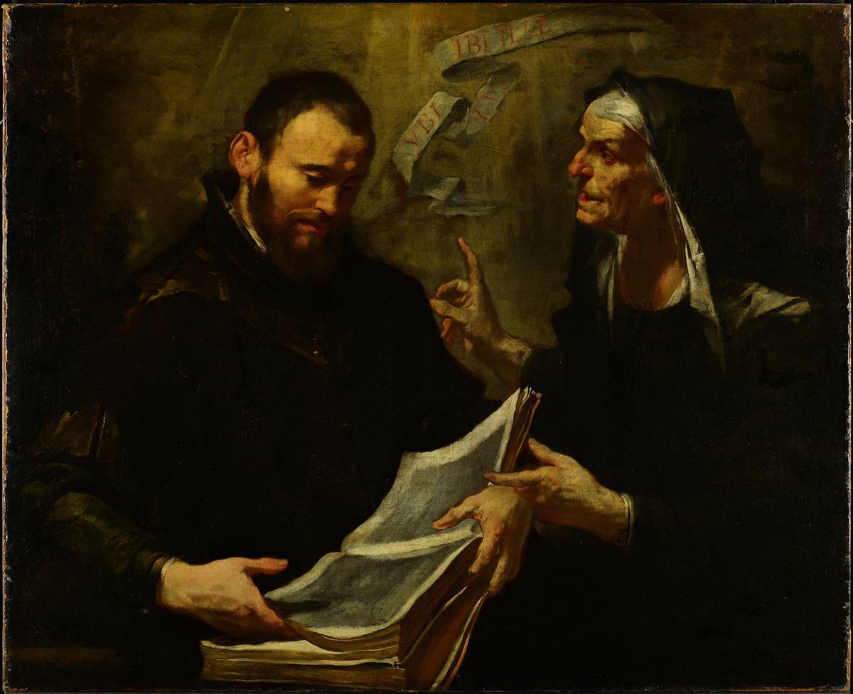 Saint Augustine and Saint Monica (17th Century) by Gioacchino Assereto - Public Domain Catholic Painting