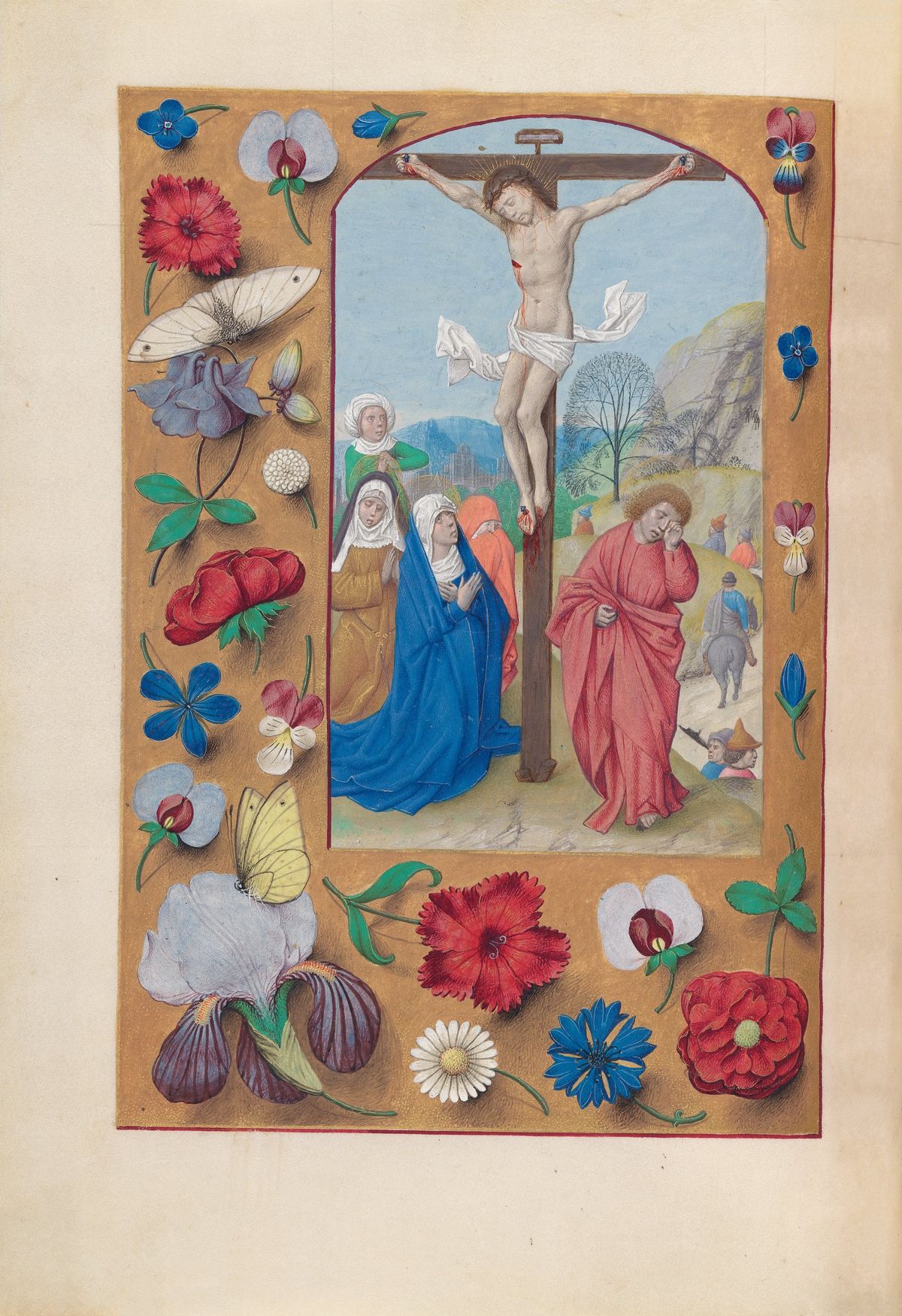 Crucifixion by Master of the First Prayerbook of Maximillian and Associates (1500) - Public Domain Catholic Painting