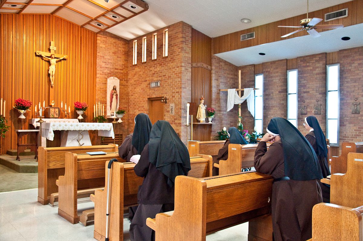 Carmelite Nuns Praying - Catholic Stock Photo