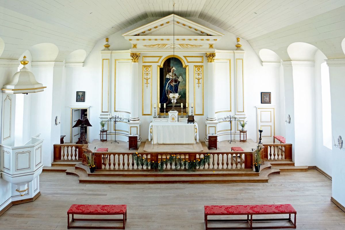 King's Bastion Chapel, Nova Scotia - Catholic Stock Photo