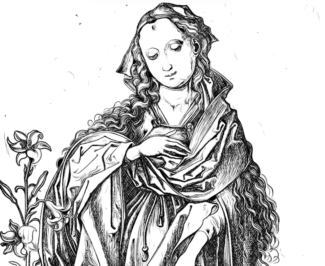 The Virgin of the Annunciation - Catholic Coloring Page