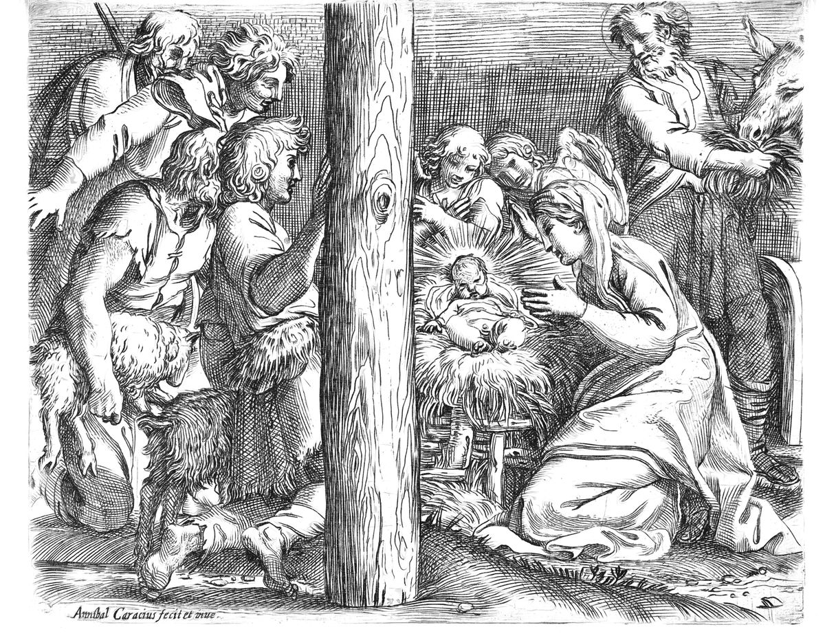 Adoration of the Shepherds - Bible Coloring Page