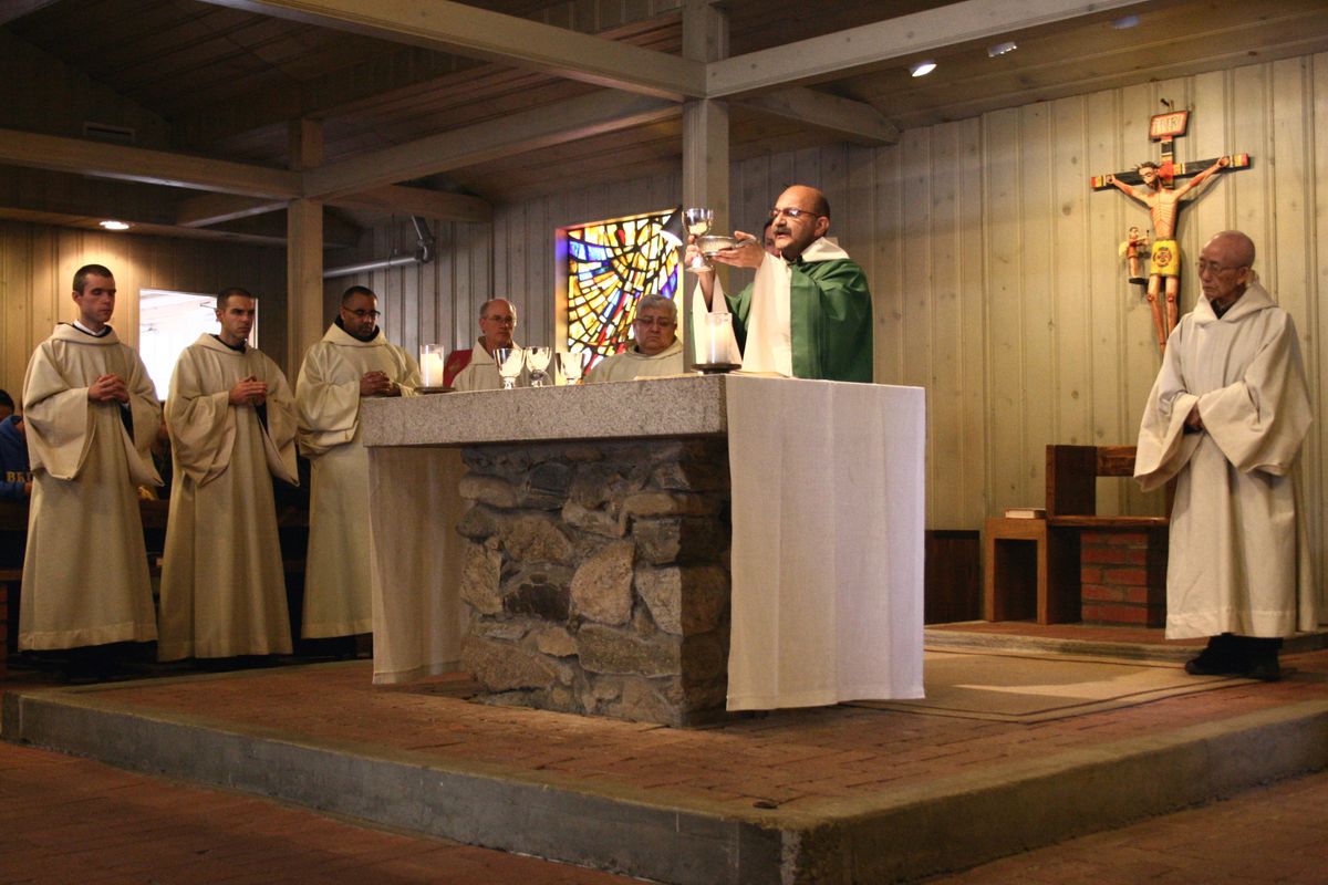 Sunday Mass with Benedictine Monks - Catholic Stock Photo