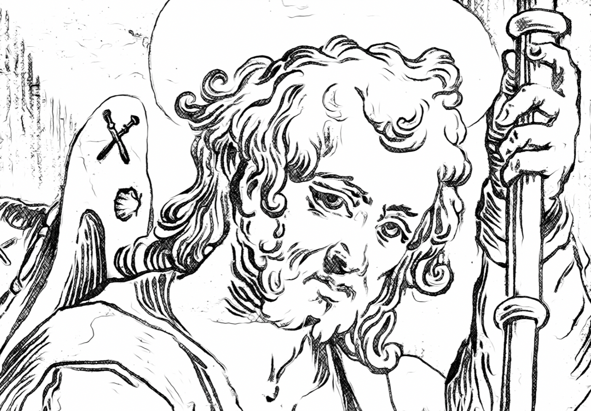 Saint James the Greater - Catholic Coloring Page