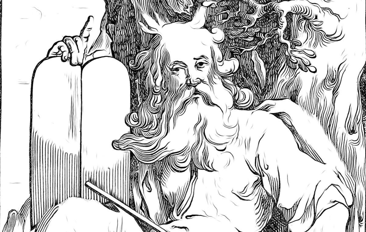 Moses with the Tablets of Law - Bible Coloring Page