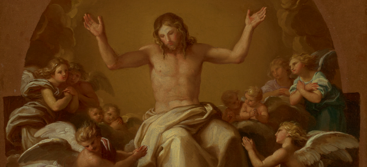 Christ in Glory with Saints Celsus, Julian, Marcionilla and Basilissa (1736–1737) by Pompeo Batoni - Public Domain Catholic Painting