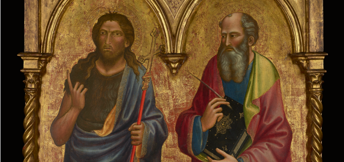 Saints John the Baptist and John the Evangelist (1408) by Mariotto di Nardo - Public Domain Catholic Painting