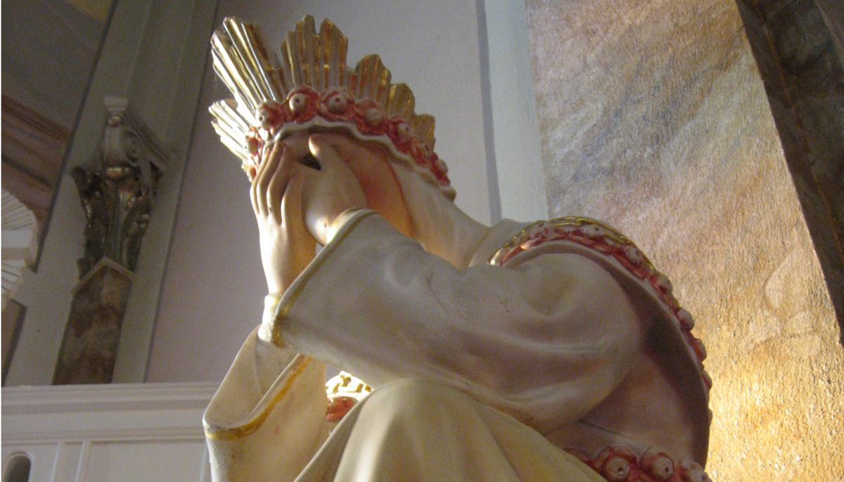 Our Lady of La Salette Statue, Massachusetts - Catholic Stock Photo