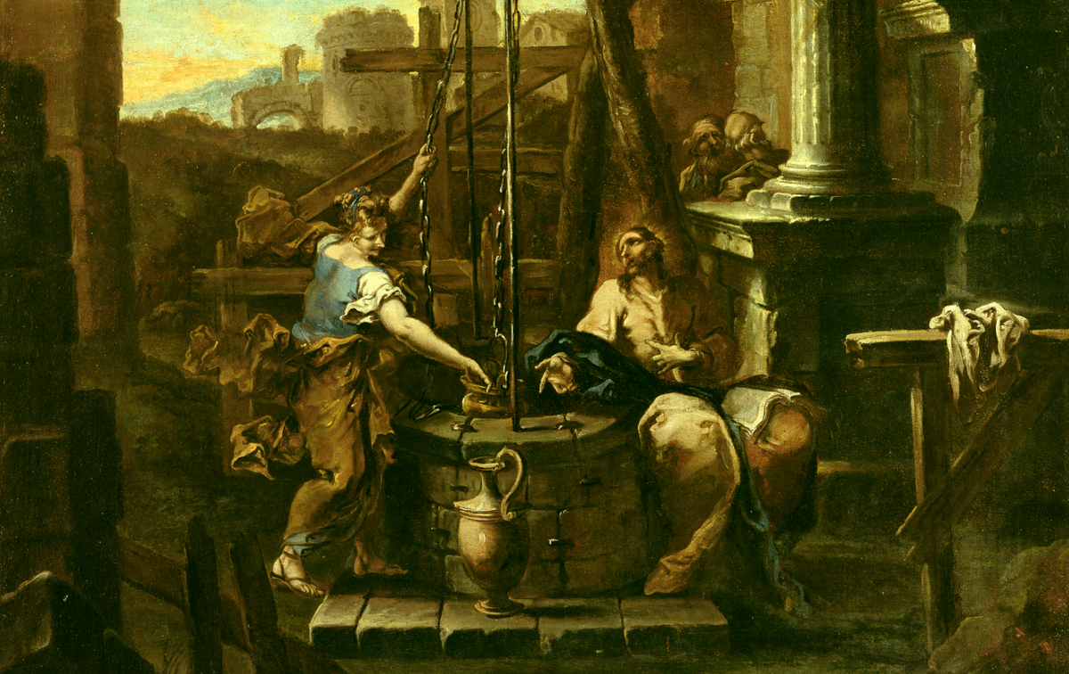 Christ and the Samaritan Woman (1705–1710) by Alessandro Magnasco - Public Domain Bible Painting