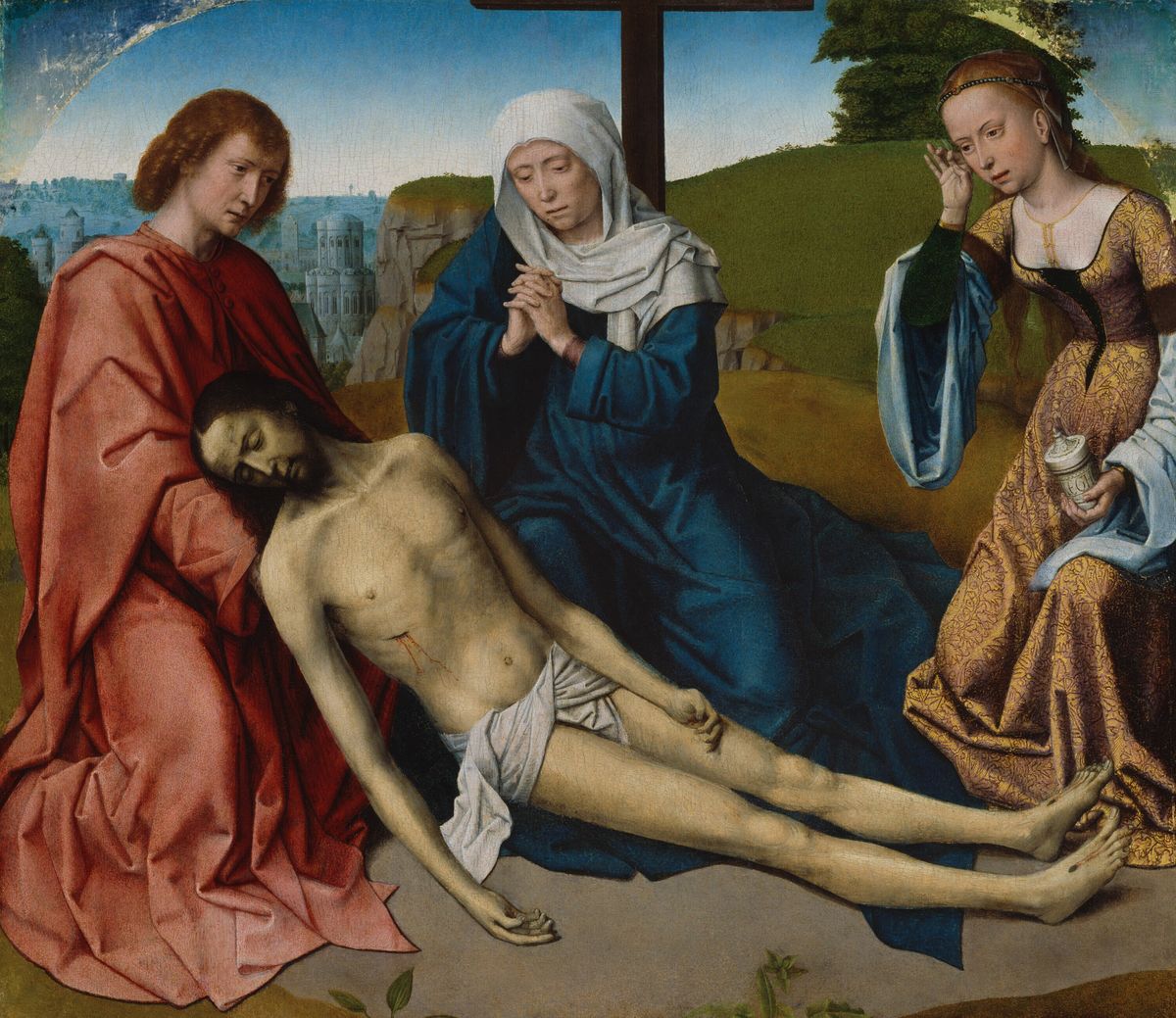 Lamentation over the Body of Christ (1500) by Gerard David - Public Domain Catholic Painting