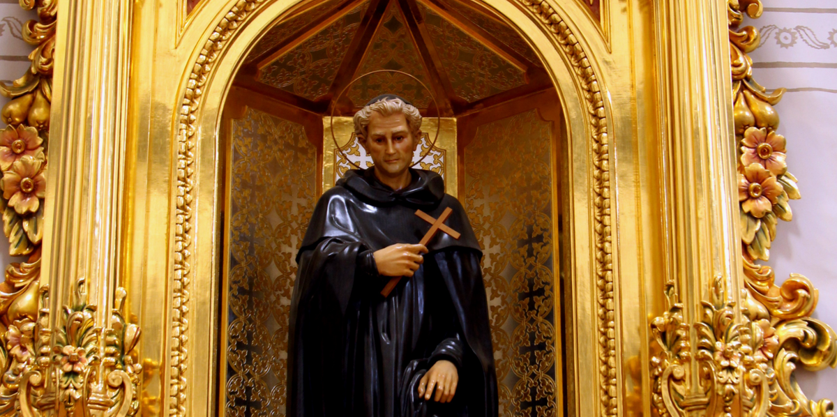 Saint Peregrine Statue, California - Catholic Stock Photo