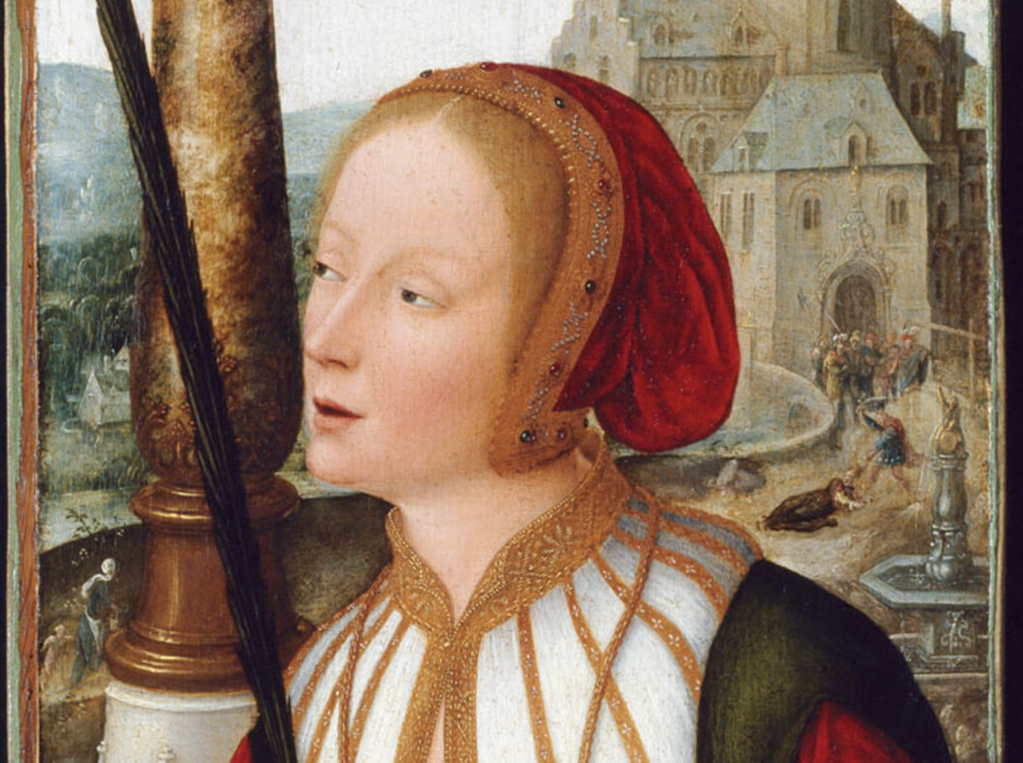 Saint Barbara (1520) by Jean Bellegambe - Public Domain Catholic Painting