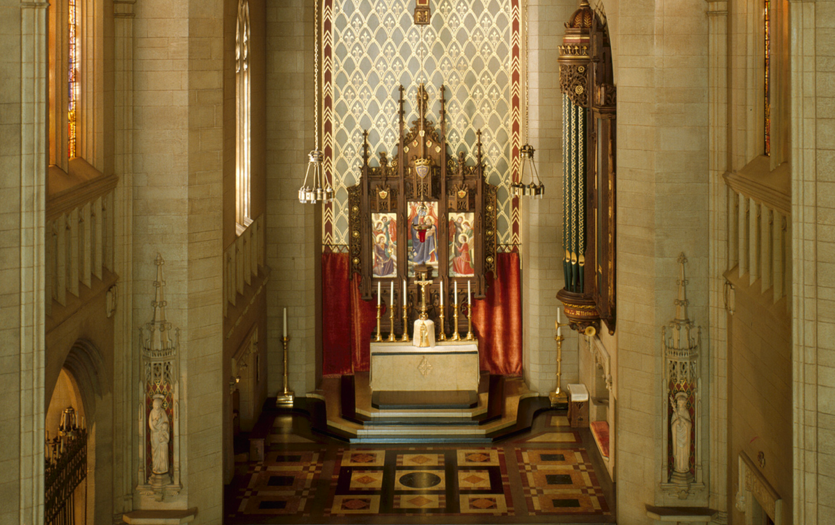 Miniature of an English Roman Catholic Church in the Gothic Style, 1937 - Catholic Stock Photo