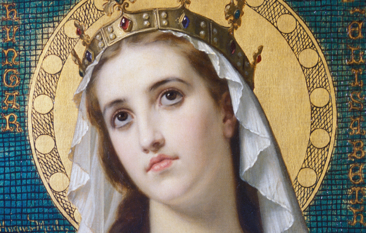 Saint Elizabeth of Hungary (1879) by Hugues Merle - Public Domain Catholic Painting