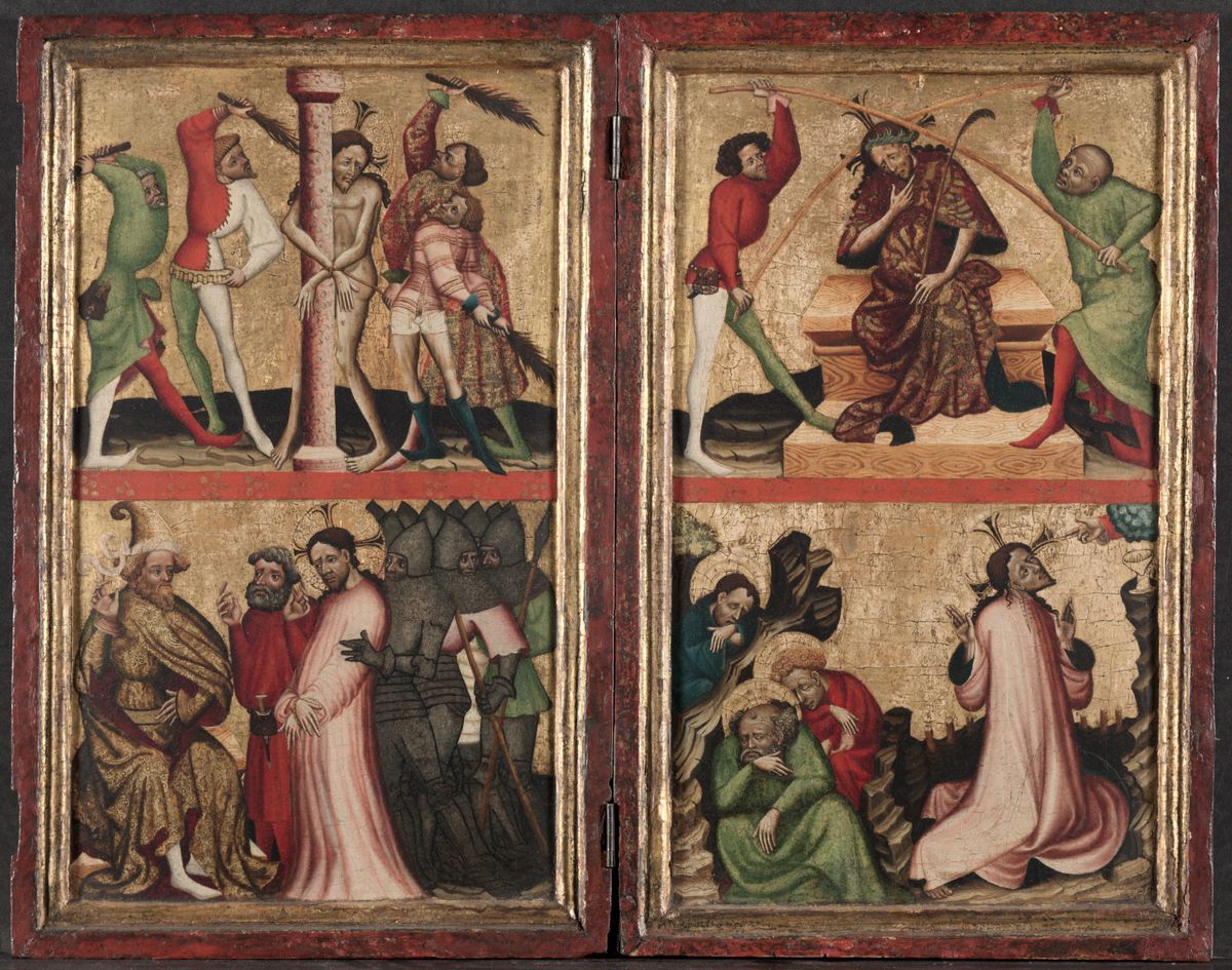 Diptych with the Passion of Christ (1400) by Unknown - Public Domain Bible Painting