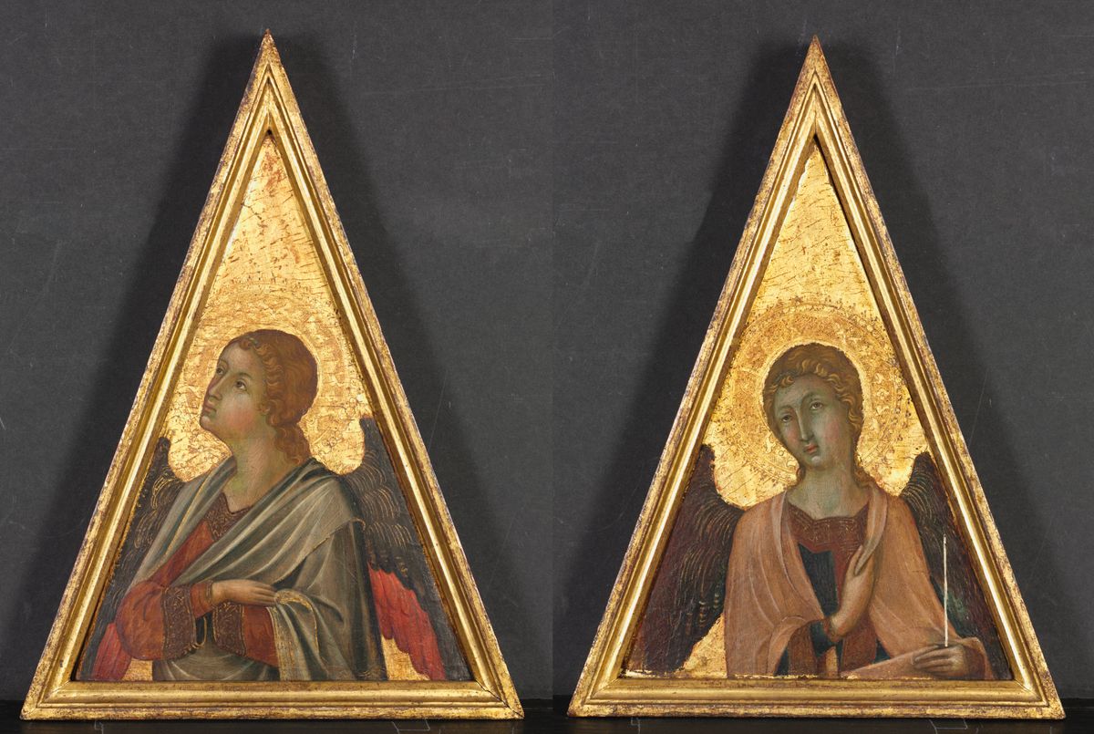 Pinnacle with Angel (pair) (1340) by Circle of Niccolò di Segna - Public Domain Catholic Painting