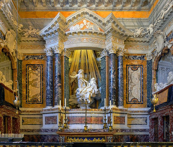 Cornaro Chapel in Santa Maria della Vittoria in Rome - Catholic Stock Photo